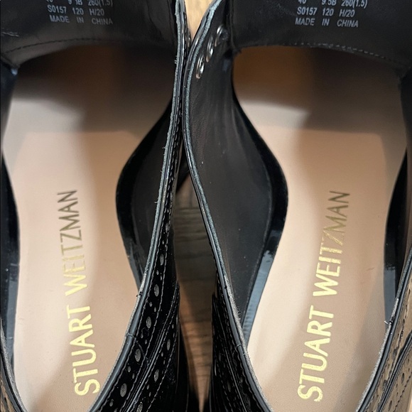 STUART WEITZMAN Womens Darra Patent Leather Brogue Oxfords Black size 9.5 B - Picture 16 of 16